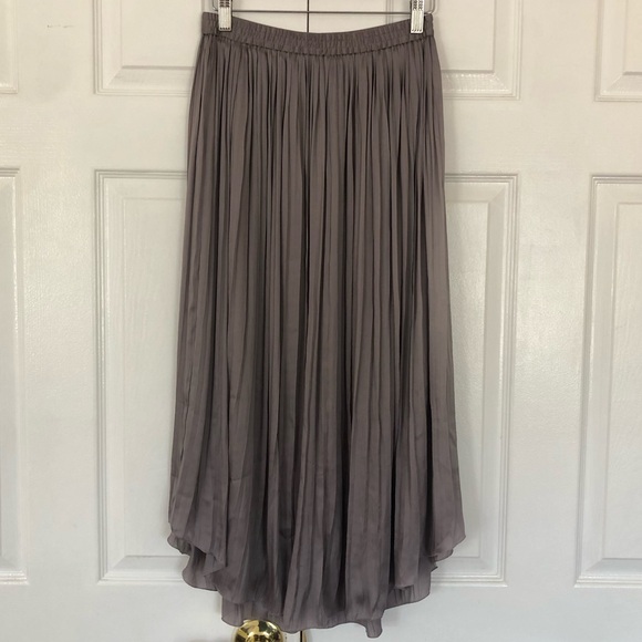 Massimo Dutti Dresses & Skirts - Massimo Dutti Skirt Asymmetrical Long Pleated Midi Gray Size XS